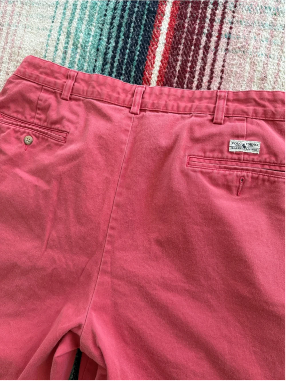 Vintage Polo Ralph Lauren Salmon Pink Pleated Tyler Shorts 36